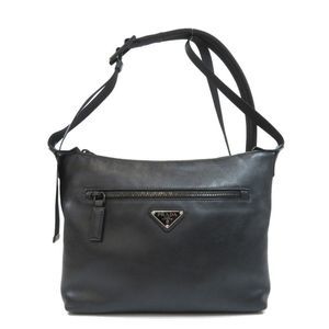 Prada Long Shoulder Bag Leather Black